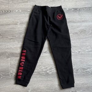 True Religion Kids Black Sweatpants with Red Logo